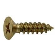 MIDWEST FASTENER Wood Screw, #9, 3/4 in, Plain Brass Flat Head Phillips Drive, 40 PK 69868